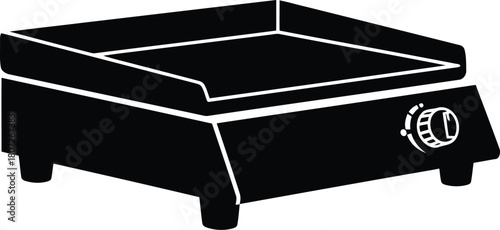 Commercial flat top grill hot plate kitchen equipment for restaurants and food service vector