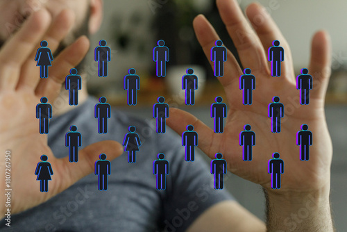 Abstract image of hands hol...