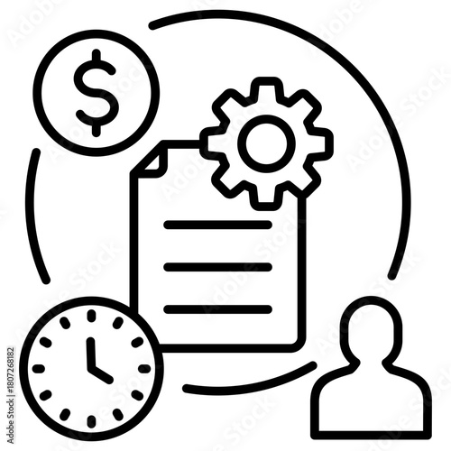 Project Management Outline Icon