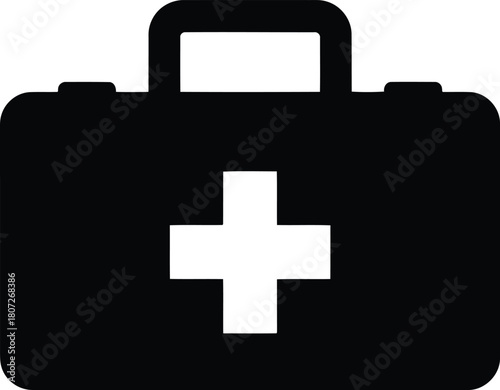 First aid kit medical emergency health care symbol symbol vector illustration vector