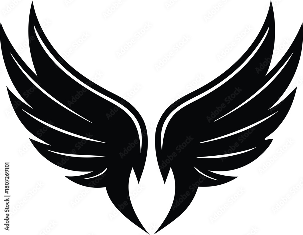Obraz premium Elegant pair of wings logo design