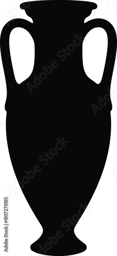 Elegant amphora silhouette ancient greek roman vase shape classic decorative object vector