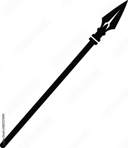 Ancient warrior spear weapon isolated vector icon silhouette symbol vector