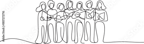 continuous line drawing of choir. drawing of one line art of choir. single line of choir group singing together. one line Icon drawing with white background