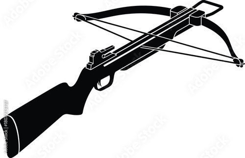 Silhouette of a modern crossbow weapon for hunting and sport archery equipment vector