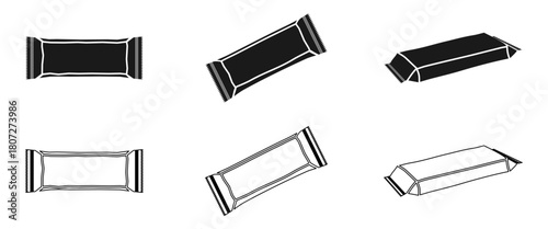 snack bar icon set vector illustration isolated on white background.