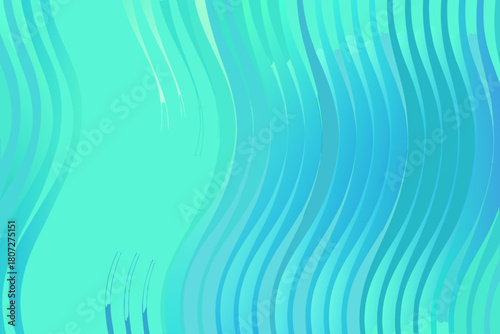 Abstract flowing waves of turquoise and blue with subtle texture background cyan