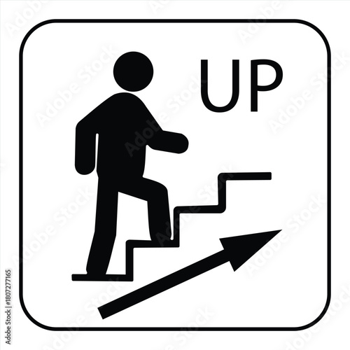 Man walking upstairs silhouette icon 