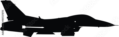 Silhouette of a modern fighter jet aircraft in profile against a clean background for aerospace and military themes vector