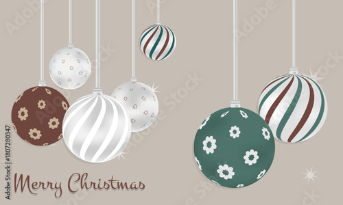 christmas ball and ornaments banner background ep03