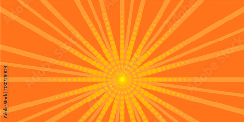 Vibrant Orange Pop Art Sunburst Background