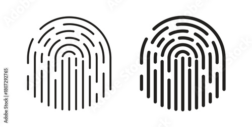Fingerprint icons set isolated on white background flat vector illustration.
