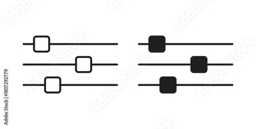 Filter Control icons set isolated on white background flat vector illustration.