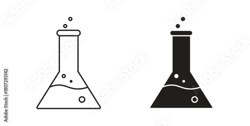 Flask icons set isolated on white background flat vector illustration.