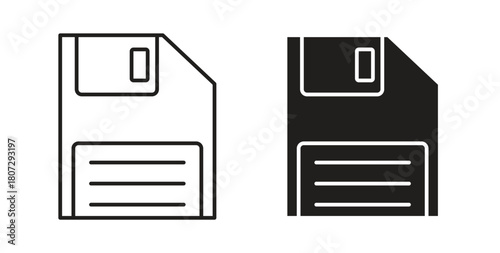Floppy disk icons set isolated on white background flat vector illustration.