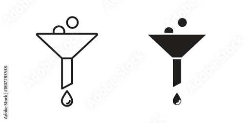 Funnel icons set isolated on white background flat vector illustration.