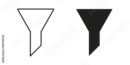 Funnel icons set isolated on white background flat vector illustration.