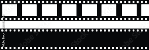Film strip icon vector. Curved film strip icon. Film Strip on isolated white background. Cinema reel. Old white and black film tapes of 35mm. Vector illustration