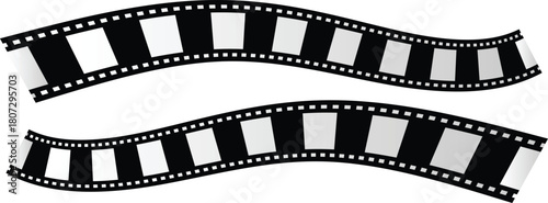 Old retro tape film video movies, Grunge vintage film strip for photo video filming . Long vector Film strip icon isolated on a white background