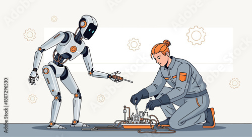 Human collaboration with ai, innovative engineering and technology of future society, robot