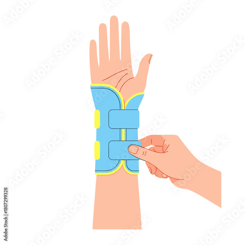 Hand adjusting wrist splint for medical support and rehabilitation  