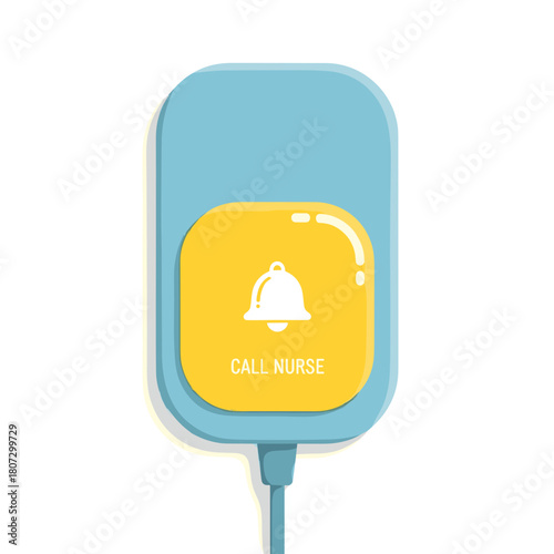 Hospital room call button in blue and yellow design for healthcare  