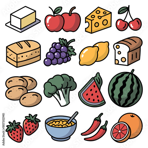 Culinary Canvas: A vibrant collection of culinary essentials awaits, each item a testament to fresh and natural goodness. From wholesome produce to dairy delights.