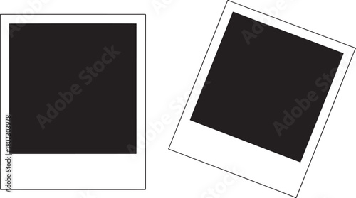 Blank instant photo frames isolated on for memories and display