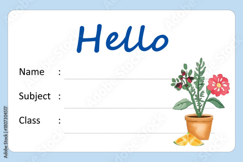 School Notebook Labels Vector Template Design