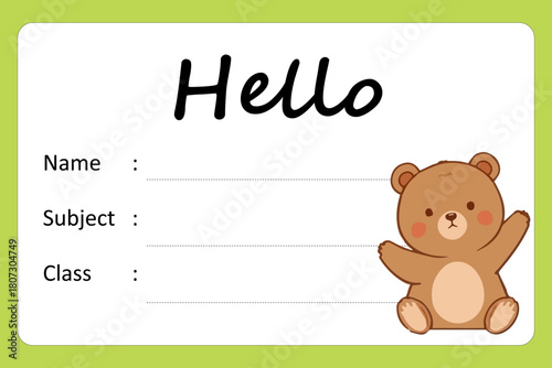 School Notebook Labels Vector Template Design