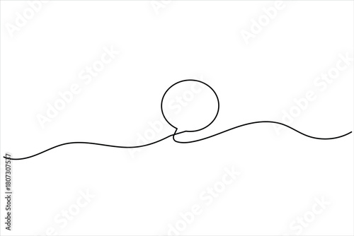 Speech bubble continuous one line drawing illustrating dialogue and communication vector art