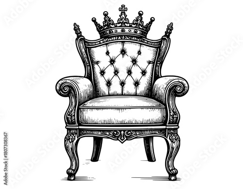 antique armchair isolated on white