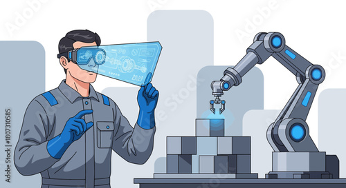 Futuristic manufacturing operation,augmented reality guiding precision robotic assembly for