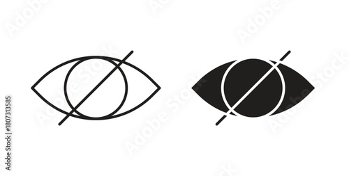 Hide icons set isolated on white background flat vector illustration.