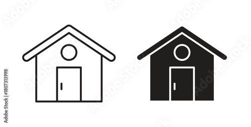 House icons set isolated on white background flat vector illustration.