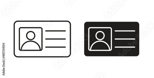 Identity card icons set isolated on white background flat vector illustration.