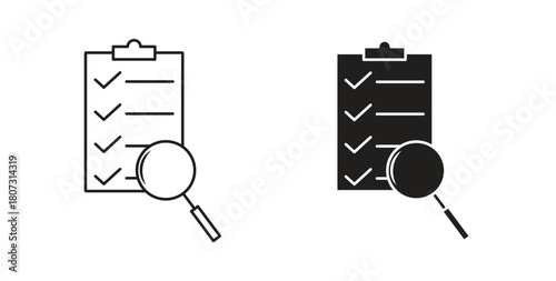 Inspection icons set isolated on white background flat vector illustration.