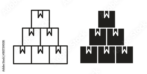 Inventory icons set isolated on white background flat vector illustration.