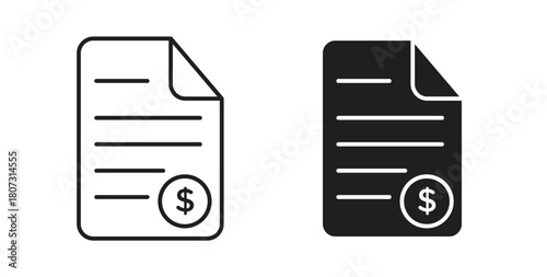 Invoice icons set isolated on white background flat vector illustration.