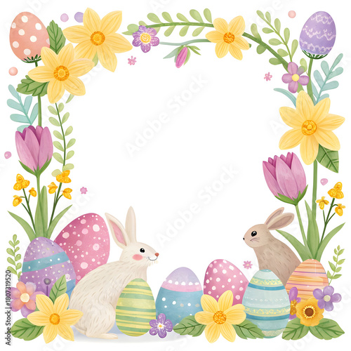 a colorful Easter designed border