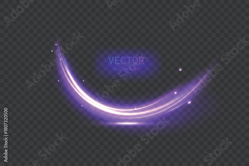 A magical purple light swirl with particles – an effect for games and interfaces.Vector