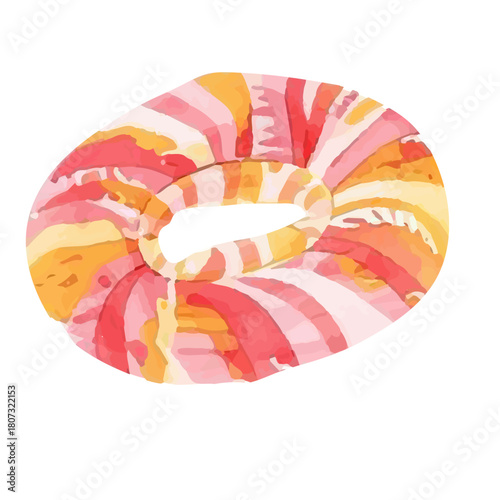 Watercolor ring floatts summer.  watercolor float pool. Watercolor vector cute swimming ring set collection