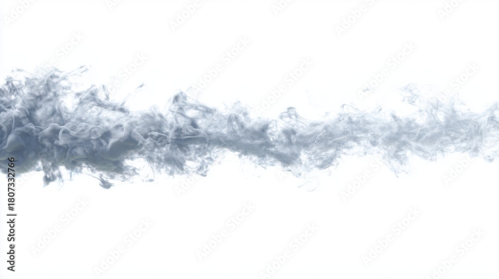 Fototapeta premium Smoke Plume on White Background
