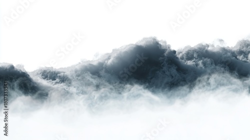 Dramatic Dark Cloudscape on White Background