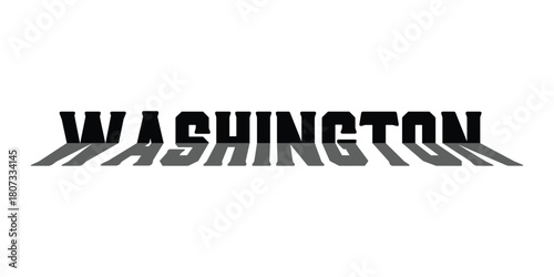 Washington Bold Long Shadow Text Art Design for T-Shirt & Apparel Design