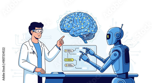 Scientist collaborates with AI robot on neurological research and development program