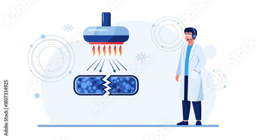 Scientist monitors advanced nanotechnology drug delivery system with targeted heat exposure