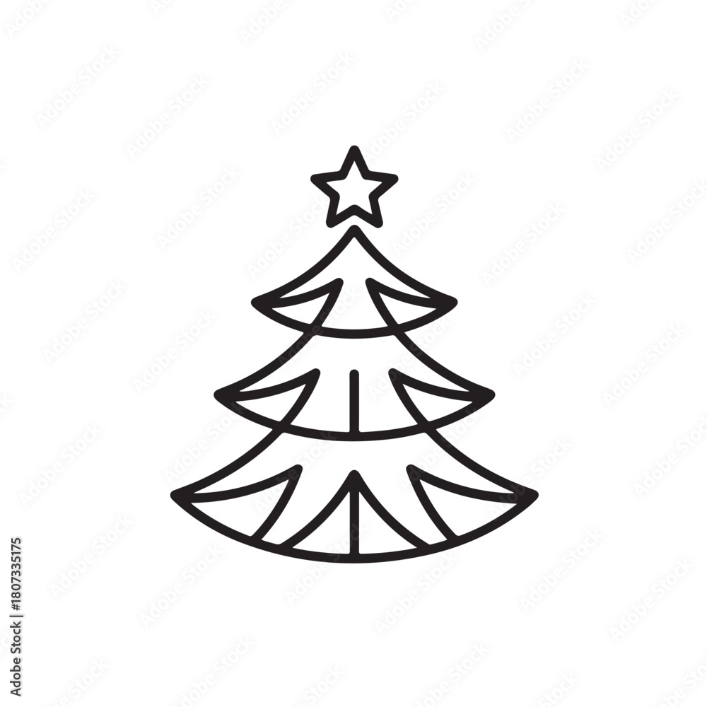 Fototapeta premium Modern Outline Christmas Icon Collection
