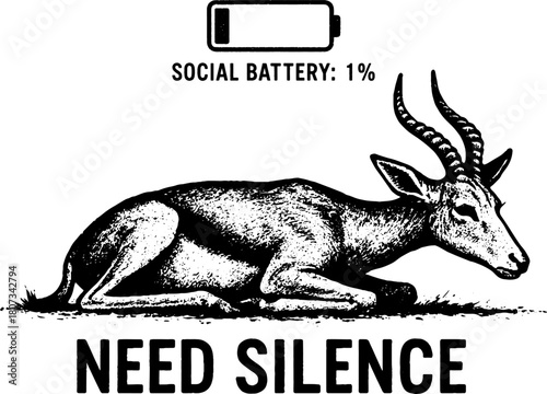 Social Battery Empty Silence Vector