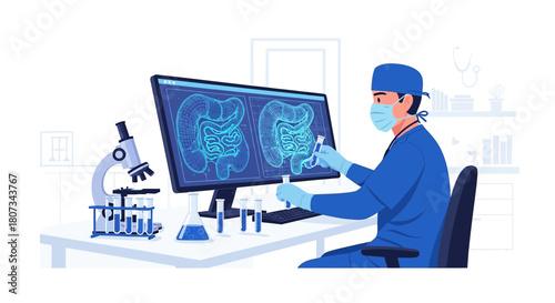 Innovative gastrointestinal research analysis, exploring medical advancements and health solutions